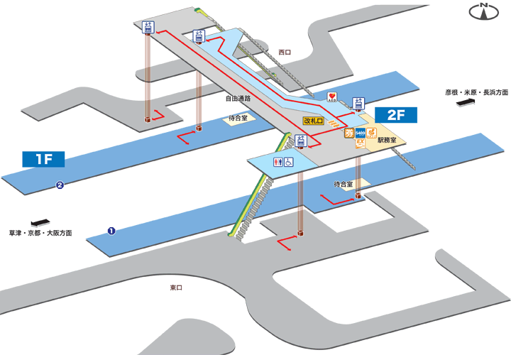 JR稲枝駅構内図