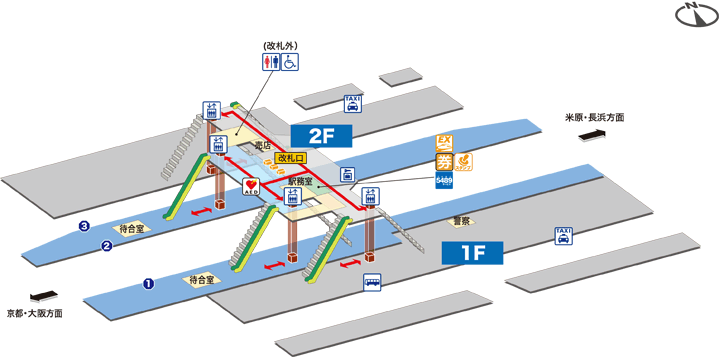 ＪＲ能登川駅構内図