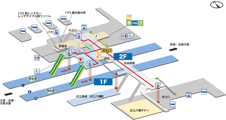 JR近江八幡駅構内図
