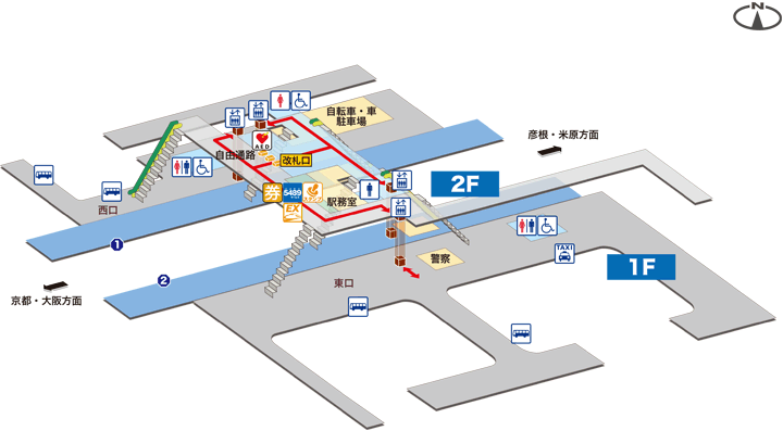 ＪＲ栗東駅構内図
