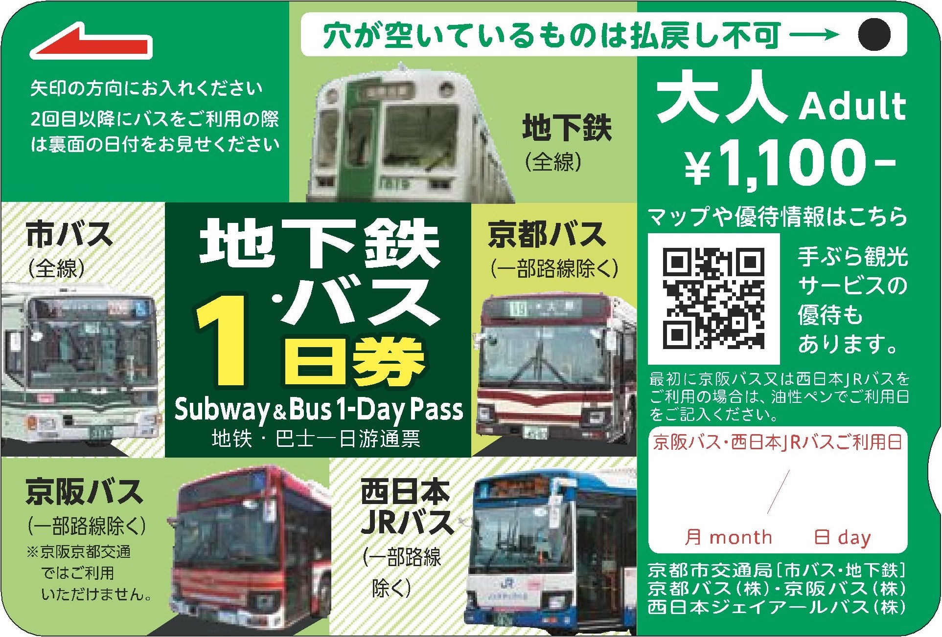 京都市営地下鉄・バス1日券